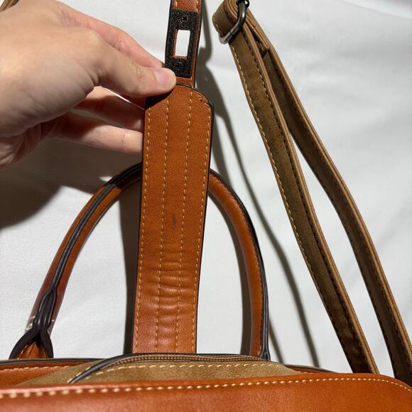 Brown Western Style Faux Leather Crossbody Bag Purse CLEAN Unbranded Equestrian - Picture 7 of 14